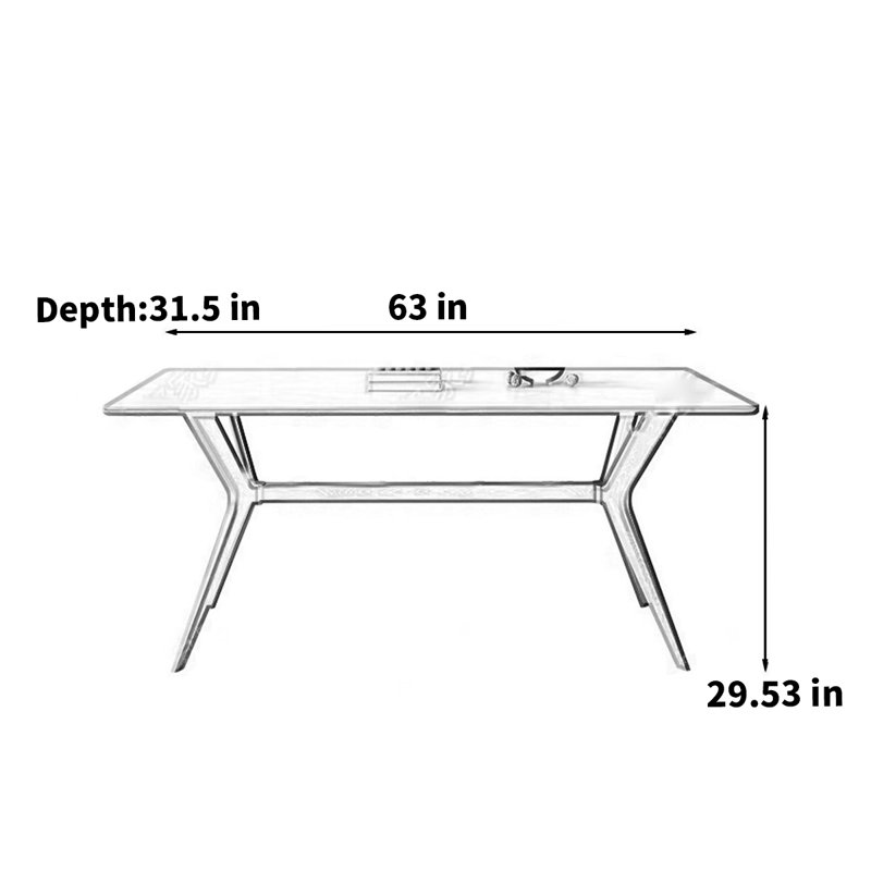 Table de style nordique moderne et minimaliste wabi-sabi, H 29,53 po x L 63 po x l 31,5 po