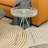 Vahrij Round Side Table, Tempered Glass Top End Table Modern Coffee Table Dining Table for Living Room, Balcony, Bedroom