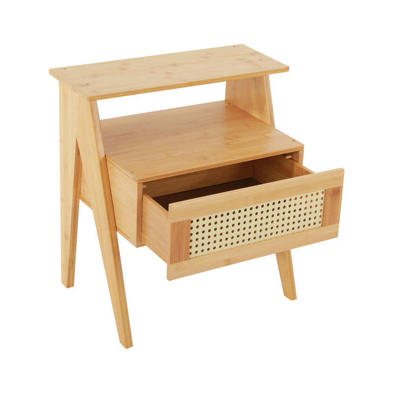 Table d'appoint avec canapé et table de chevet avec tiroir, Bois