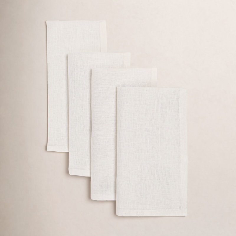 over&back 100% Linen Napkins, Ivory