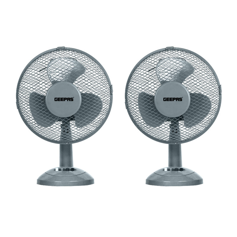 GEEPAS 12" Table Fan | Electric Portable Worktop Desk Fan with 3 Speeds 3 Blades, Adjustable Tilt Wide Angled Oscillation | Powerful Cooling Airflow for Home Office | 35W