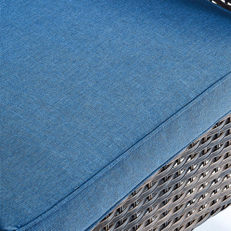 Causeuse de patio en rotin avec coussins Esquer, Bleu