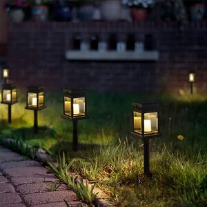 Black Low Voltage Solar Powered Pathway Light Pack