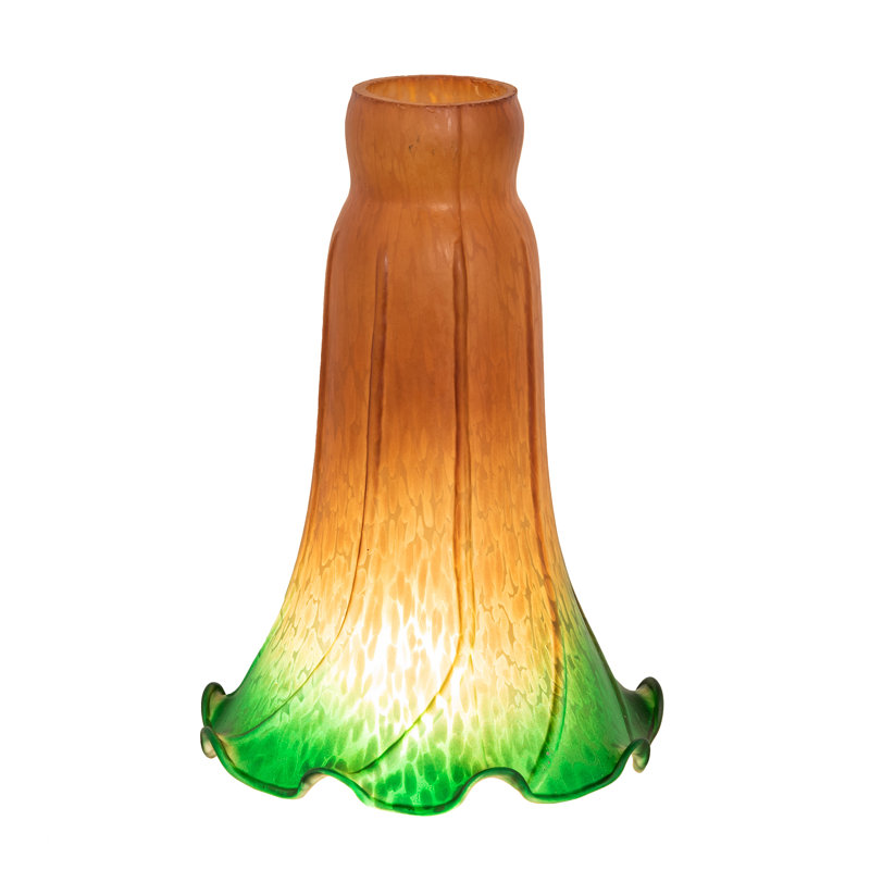 Abat-jour de ventilateur de plafond en verre 6 po H ambre / vert