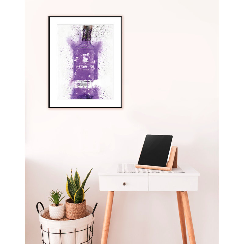 Purple Gin Bottle - Single Picture Frame Print