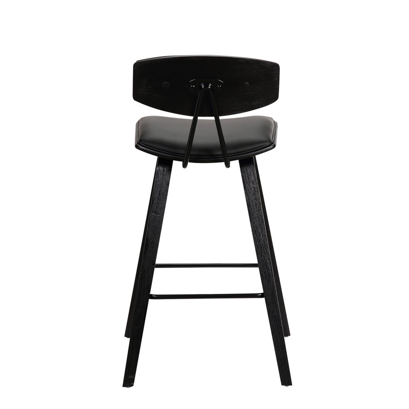 Tabouret de bar Fox , Tabouret de comptoir (siège d'une hauteur de 25,5, 2, Noir / Noir