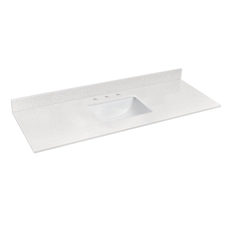 60 Quartz Material 1 Single Bathroom Vanity Top Yes Sink