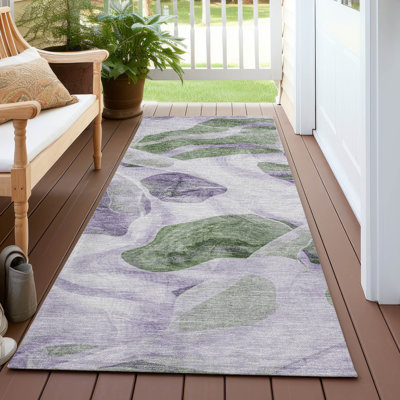 Machine Washable Indoor/Outdoor Chantille Lavender Rug
