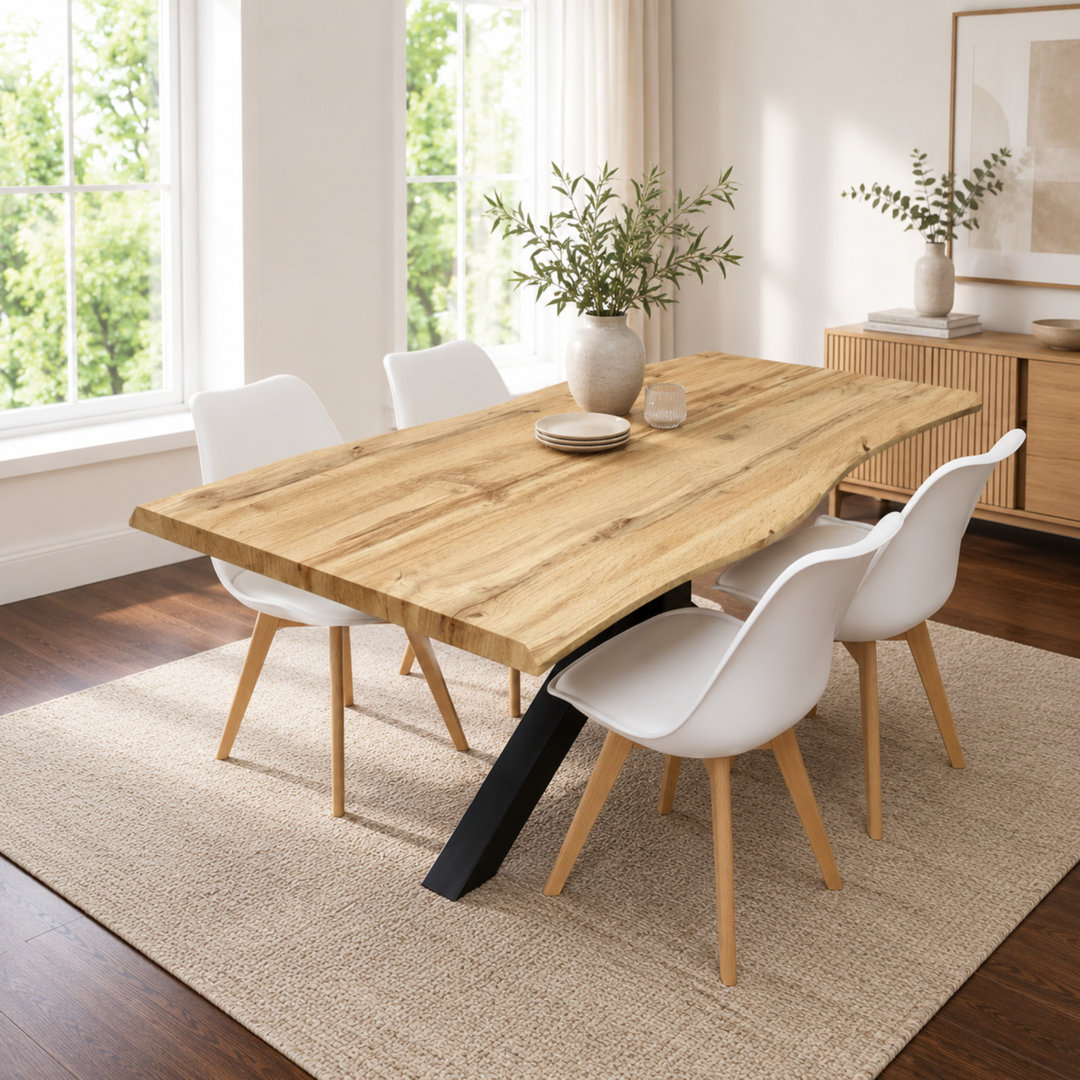 Portland 4 Seater Faux Leather Dining Set - White - Image 5