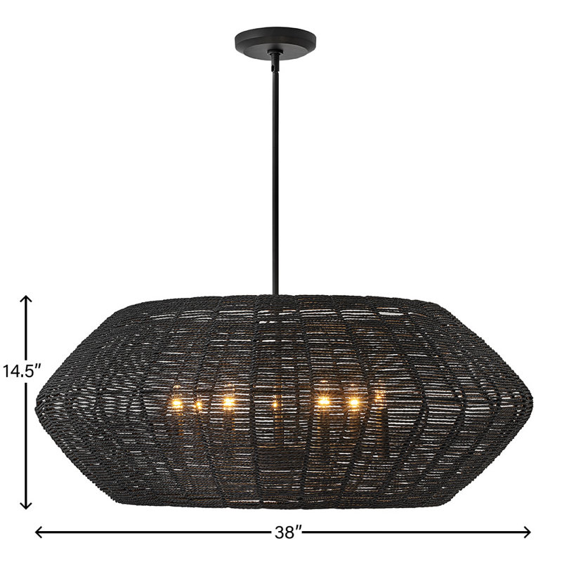 Ariza 7-Light Chandelier, Black, Black