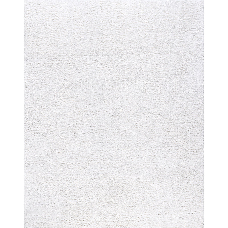Asyana Esmee Shag White Rug, Rectangle 2' x 3'