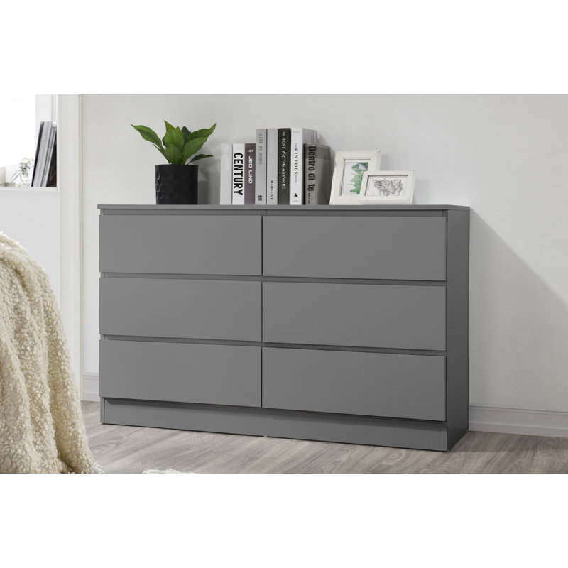 Nexus 6 Drawer 121Cm W Chest of Drawers, Grey