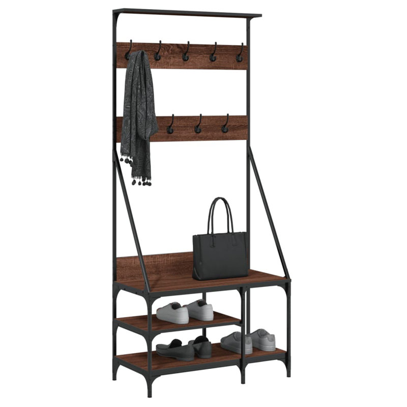 Retherford 80cm Clothing Rack, Brown Oak
