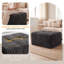Pouf ottoman moderne compressé, repose-pieds rectangulaire modulable en velours côtelé avec ressorts ensachés, aucun assemblage requis pour le salon, gris-1999278481