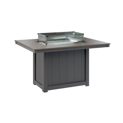 Berlin Gardens Donoma 54″ Rectangular Dining Fire Pit Table