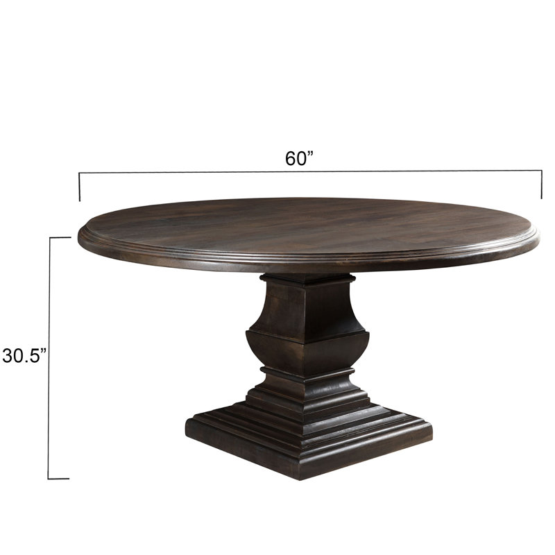 Nimes Round Solid Wood Dining Table, 60" L x 60" W