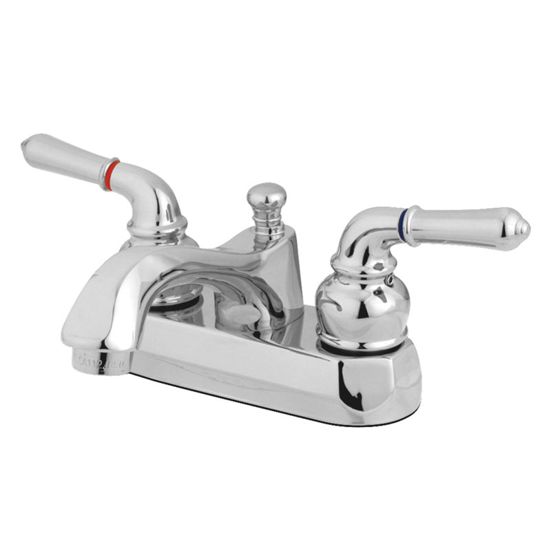 Robinet de salle de bain central à 4 poignées à 3 trous à fixation sur le comptoir avec robinet escamotable en laiton Kingston