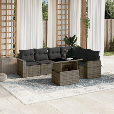 Grand canapé modulaire en rotin PE Vidaxl