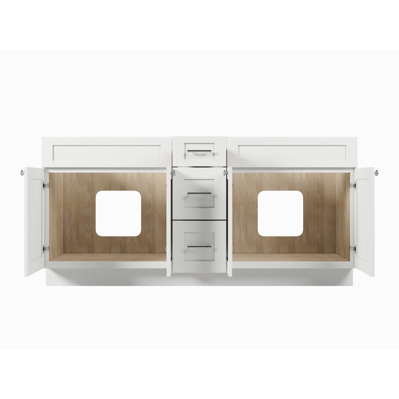 Base de meuble-lavabo double 72 po Disar, Blanc