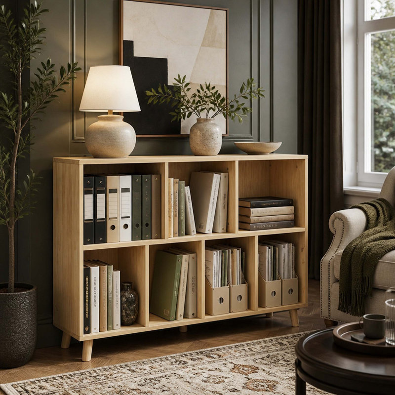 Bibliothèque en bois Pine