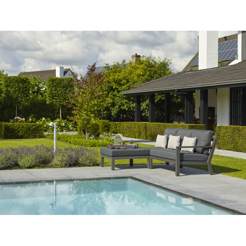 132cm Wide Metal Patio Sectional with Cushions