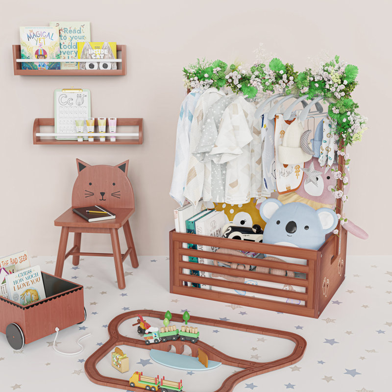 Armoire avec cage de rangement pour bébé Anie, Brun