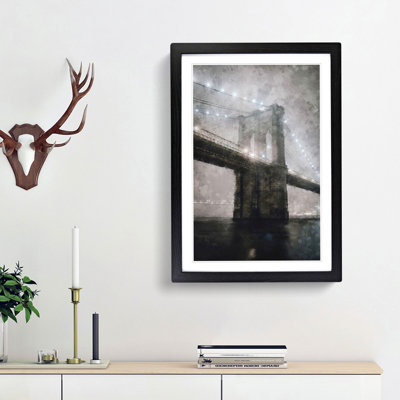 Lights of Brooklyn Bridge - Framed Print