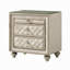 Table de chevet Willa, 2 tiroirs, plateau coulissant, bois 27 po, velours beige