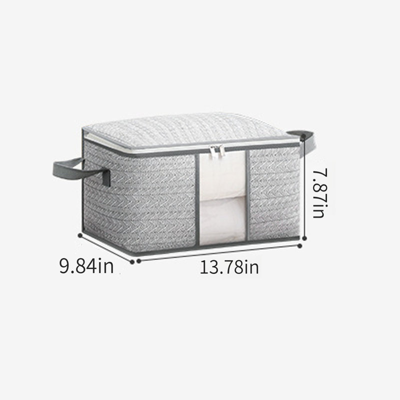 Zippered Clothing Storage Bag With Transparent Window, 7.87" H x 13.78" W x 9.84" D