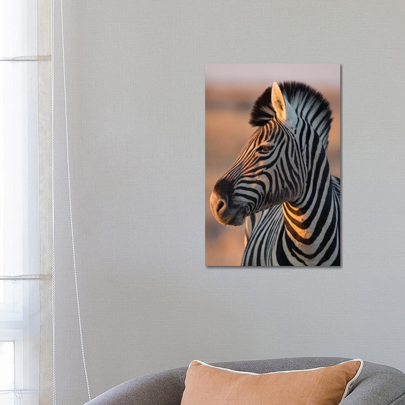 Zebra Stallion Sunset Light 1 Piece Wrapped Canvas Wall Art, 66.04 cm H x 45.72 cm W x 3.175 cm D