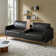 Plina 89"Wide Mid-Century Modern Genuine Leather Sofa with Multifunctional Storage Box