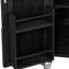 Îlot de cuisine de luxe pour l'extérieur avec support à épices et armoire de rangement noire réglable - roues verrouillables-1034628216