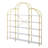 74.8 Inch 5 Tiers Office Bookcase Bookshelf, Display Shelf With Round Top, X Bar Gold Frame