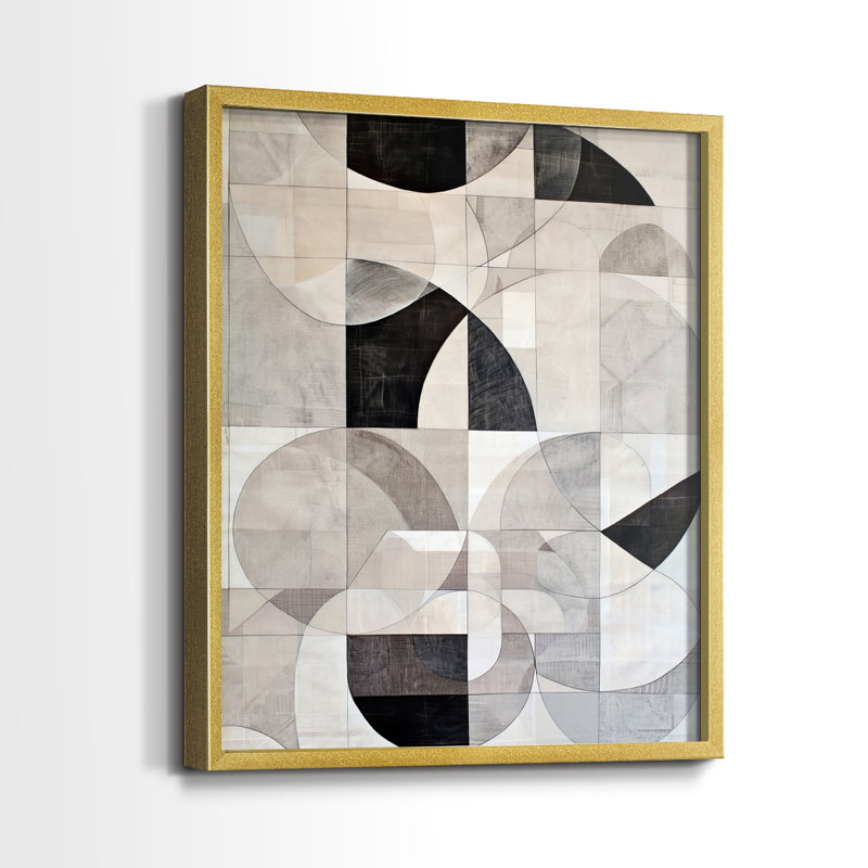 Série ABSTRACT XXXI - reproduction encadrée de qualité supérieure - prête à être accrochée - aucun clou requis, Or