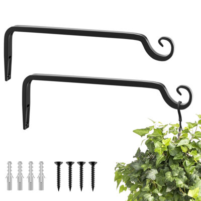 Cintres à plantes 10 po 2 pièces Support à plante d'extérieur à suspendre pour l'extérieur pour paniers suspendus Crochet mural Lanternes
