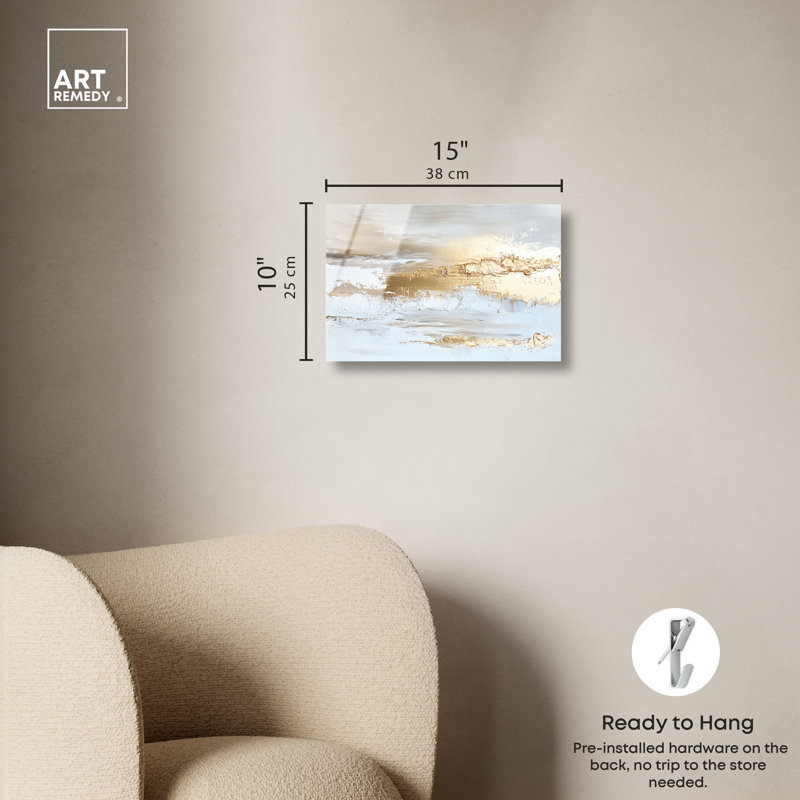 «Gold Layers I Print Boho Gold», art mural , H 10 po x l 15 po, Imprimé acrylique ultrabrillant