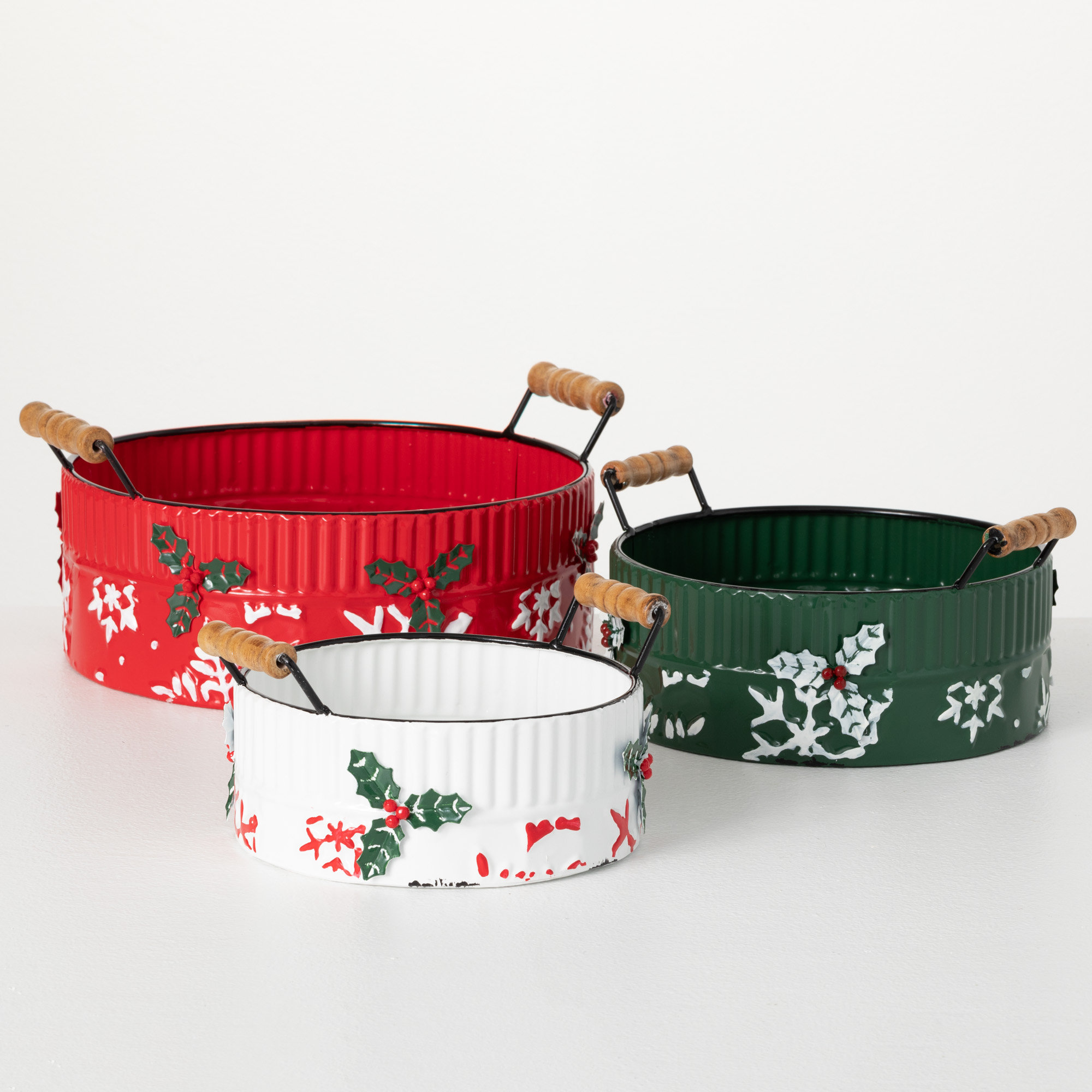 Set of Three Holiday Storage Containers