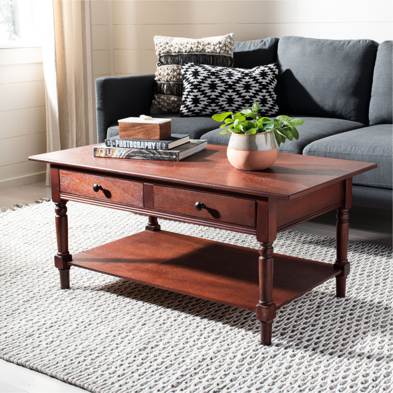 Tuoi Solid Wood Single Coffee Table, Dark Cherry