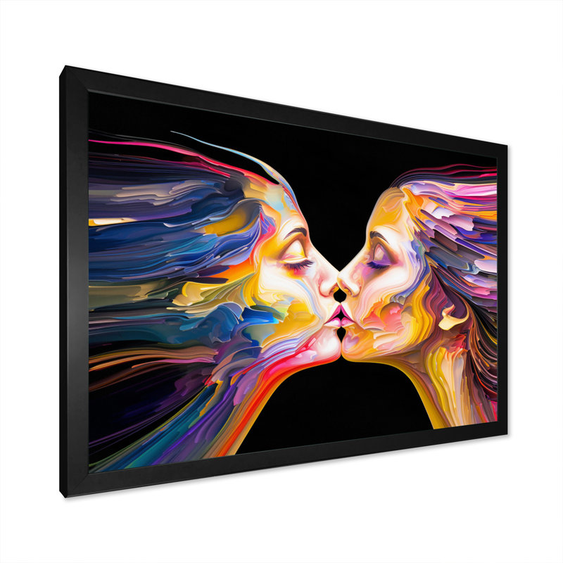 " Metaphorical Mind II ", 34" H x 44" W x 1.5" D, Black Single Picture Framed