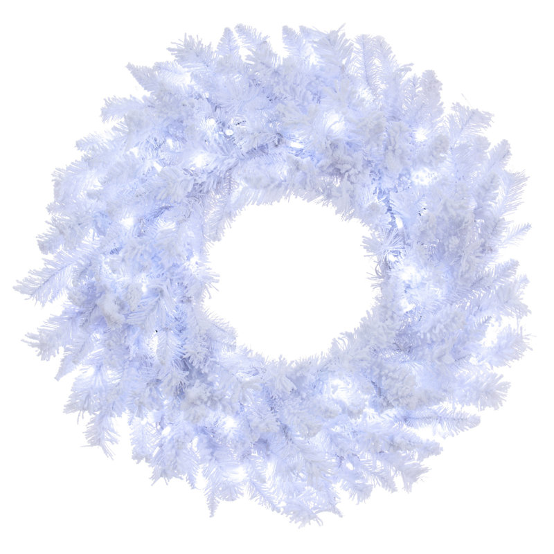 Flocked PVC Wreath, 24" H x 24" W
