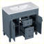 Meuble-lavabo moderne avec lavabo supérieur et 2 portes à fermeture douce-30278186
