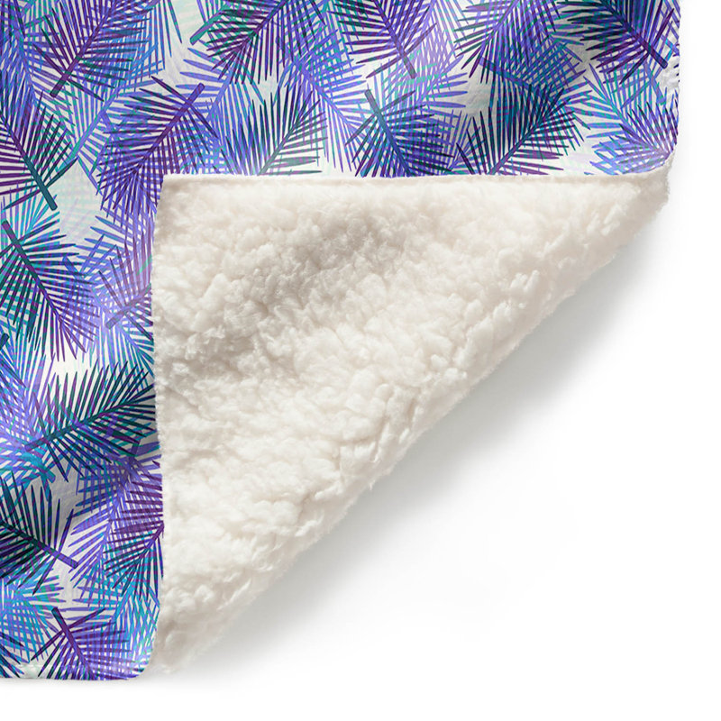 Couverture sherpa 3 doux palmiers tropical, l 51 po x L 60 po