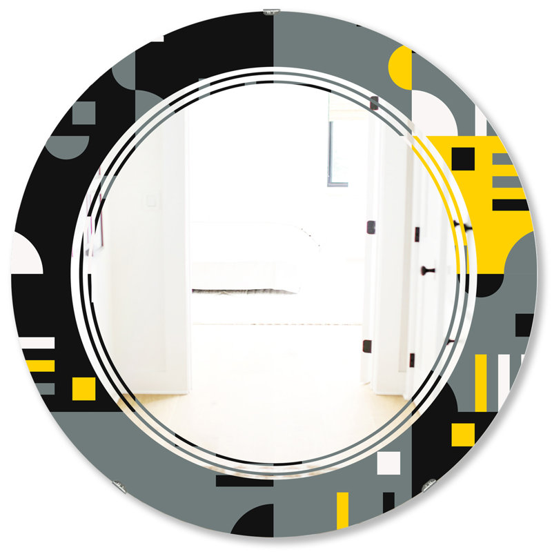 Miroir mural moderne sans cadre triple c abstract design i, 31,5 po x 31,5 po