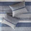 Ensemble d'édredon 7 pièces jacquard bleu marine