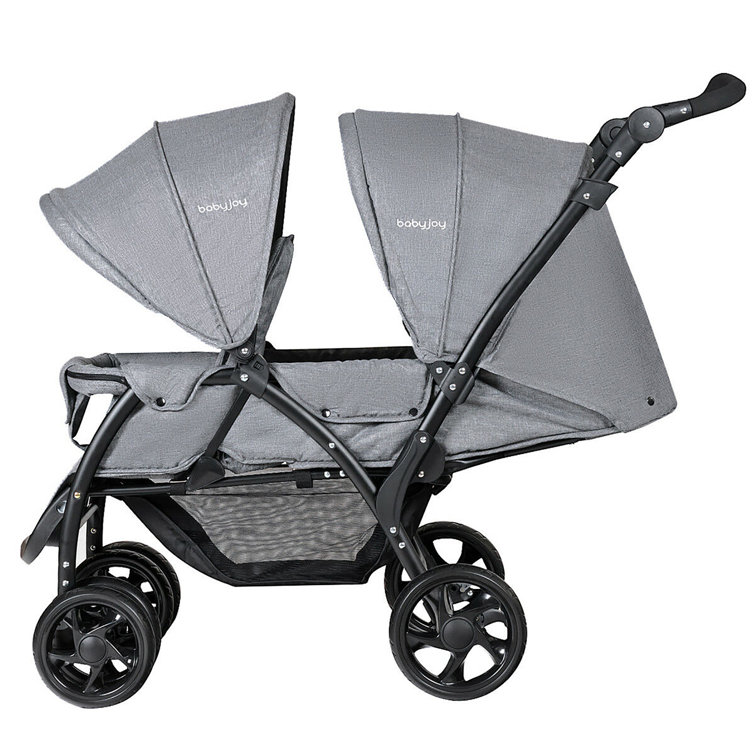 Costway 2 In 1 Foldable Baby Stroller | Adjustable Backrest, Canopy &  Handles | Non-Toxic, Breathable Material | 0-36 Months