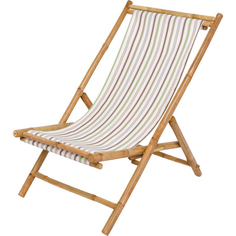 Sheree Folding Deck Chair, White Stripes
