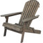 Chaise d'extérieur grise fabriquée en bois massif pliable pour une vie pratique-2133656090