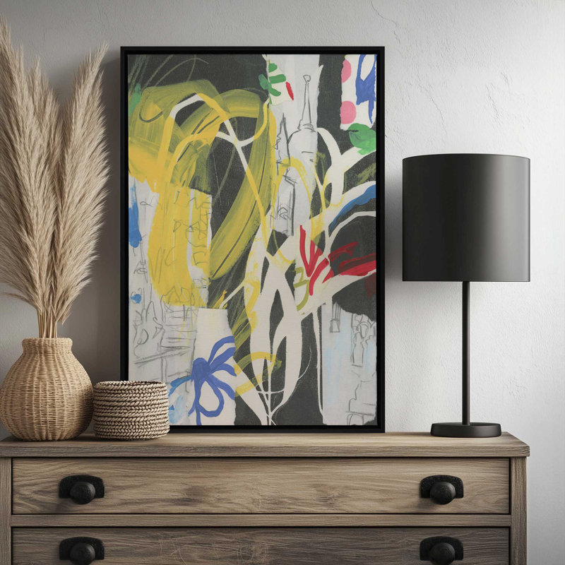 «Madrid Graffiti I» par June Erica Vess, reproduction d'art sur toile, H 48 po x l 32 po, Floater Framed without Mat, Doré