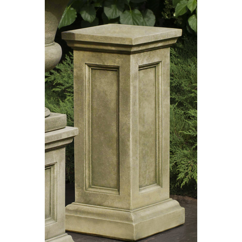 Handcrafted Abstract Pedestal, 22.5'' H x 10.25'' W x 10.25'' D, English Moss