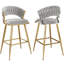 Tabouret de bar moderne en velours de 64 cm (25,2 po) avec détails raffinés, design ergonomique et assise moelleuse, idéal pour îlot de cuisine et bar.-1030753473